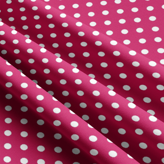 Tissu coton au métre couleur amarante pois blanche 10 mm