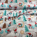 Tissus en coton de Noël au mètre, 160 cm motif Noël gris