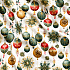 Tissus en coton de Noël au mètre, 160 cm motif Boules de Noël blanc