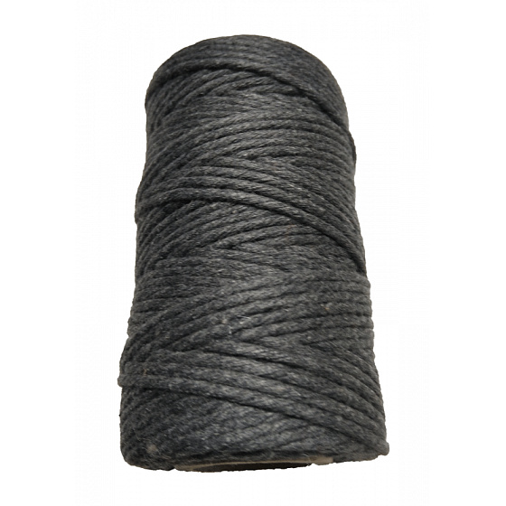 Šňůra pletená bavlněná barva grafitová 40 m