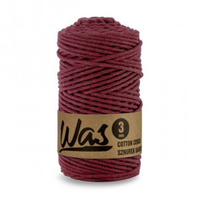 Cordons tressé coton 3 mm, 100 m, couleur vin
