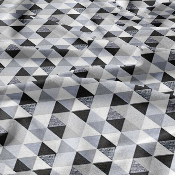 Tissu en coton uni au mètre, 125 g/m², largeur 160 cm, Triangulair gris 9 cm