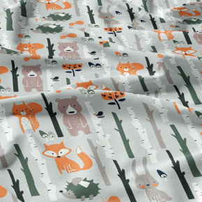 Tissu coton au métre imprimé Animaux couleur gris