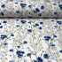 Tissu en coton au mètre, 125 g/m², largeur 160 cm, imprimé à fleurs sur fond blanc