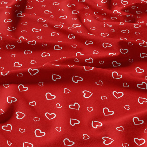 Tissu coton au métre couleur rouge coeurs blanche Tissu coton au métre couleur rouge coeurs blanche