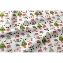 Vánoční bavlněná látka, metráž, šíře 160 cm, Vánoční vzor na Bílém