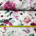 Tkanina bawełniana wzór Róża na białym tle