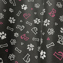 Tkanina wodoodporna KODURA wzór łapki 5 na grafitowem tle