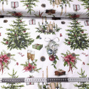 Tissus en coton de Noël au mètre, motif Sapin de Noël blanche, 160 cm