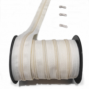 Fermeture à glissière en spirale ecru 5 mm au métre