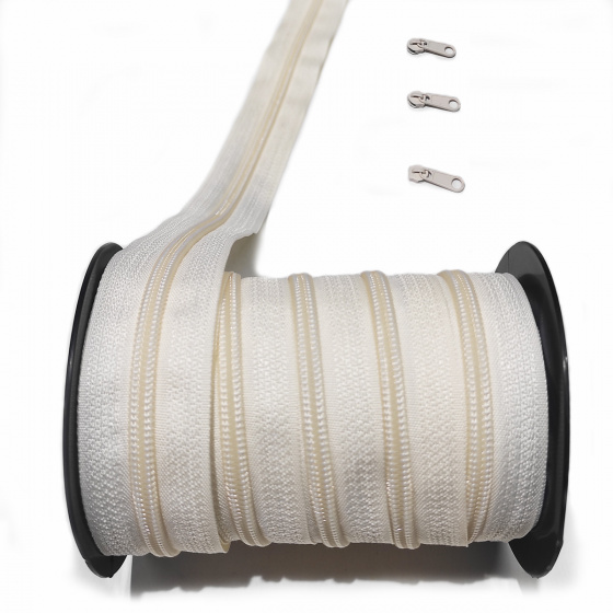 Zip spirálový ecru 5 mm metráž