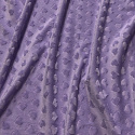 Tissu minky coeurs, 330 gr/m2, largeur 160 cm, couleur lavande