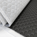 Ekokůže GEO barva černo-bilá prošívaná nitěmi, koženka metráž