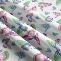 Tissu coton au métre imprimé Papillons Nez couleur blanche