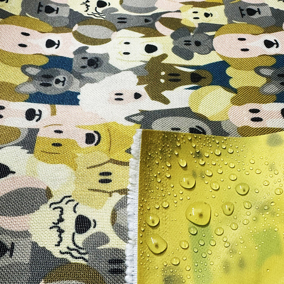 Tissu extérieur Imperméable PVC Codura 600D, 360 g/m², 150 cm, Chien 7 Beige