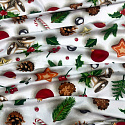 Christmas cotton fabric, by the meter, width 160 cm, pattern Christmas on White 23