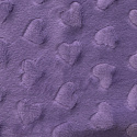 Tissu minky coeurs, 330 gr/m2, largeur 160 cm, couleur lavande