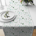 Tissu coton au mètre, 125 g/m², largeur 160 cm, imprimé Etoiles verte et blanche