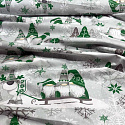 Christmas cotton fabric, by the meter, width 160 cm, Dark Elves.Green on Grey
