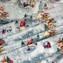 Christmas cotton fabric, by the meter, width 160 cm, pattern Christmas on Grey