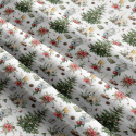 Tissus en coton de Noël au mètre, motif Sapin de Noël blanche, 160 cm