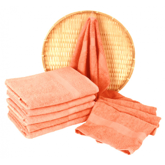 Serviette de bain 50x100 cm, couleur corail