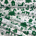 Christmas cotton fabric, by the meter, width 160 cm, Christmas MIX Green on White