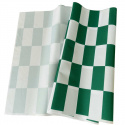 Tissu d'extérieur pour transats et hamacs de jardin, Blanc-Verte Fonce Damier 5x10 cm