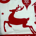 Tissus en coton de Noël au mètre, 160 cm motif Scandinave Rouge-Blanche