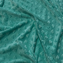 Tissu minky coeurs, 330 gr/m2, largeur 160 cm, menthol fonce