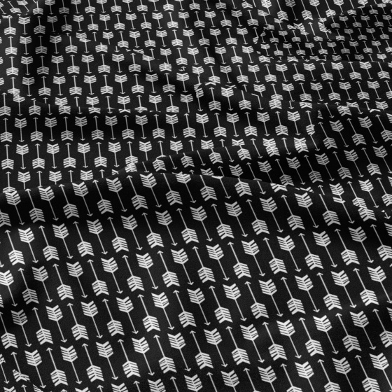 Tissu coton au métre couleur noir plumes blanche 462