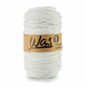 Cordons tressé coton 5 mm, 100 m, couleur blanche 010