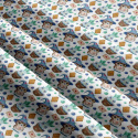 Tissu coton au métre motif Hibou facteur