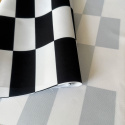 Tkanina zewnętrzna na leżaki i hamaki ogrodowe, kolor biało-czarna szachownica, 5x10 cm