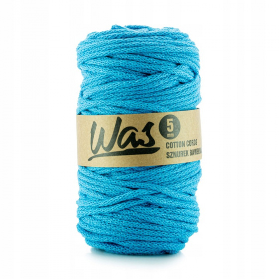 Cordons tressé coton 5 mm, 100 m, couleur bleu 280