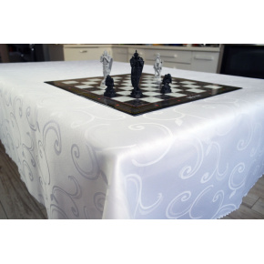 Nappe déperlante Vintage, 140x180 cm, couleur blanche,  anti tache