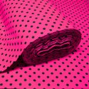 Tissu coton au métre couleur Amarante pois Noire 10 mm