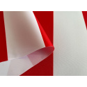 Tissu imperméable PREMIUM à rayures rouges et blanches, polyester PU, 190 g/m², largeur 160 cm