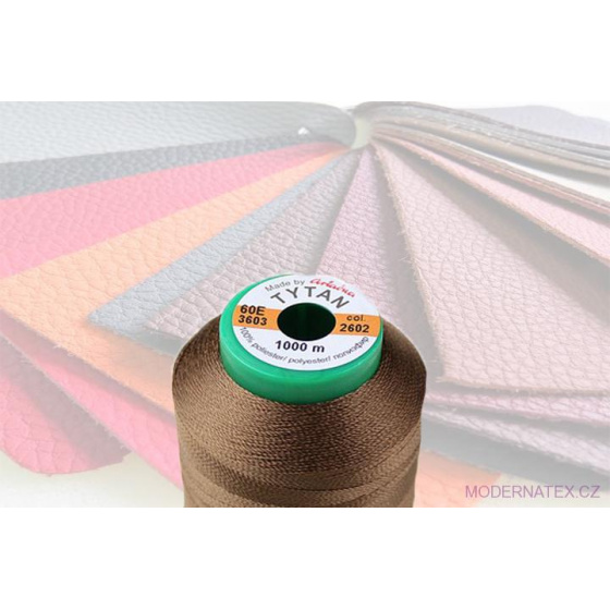Čalounická šicí nitě TYTAN 60E 1000 m hnědé barva 2602 