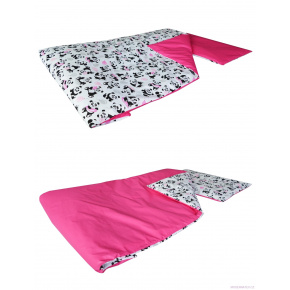 Linge de lit de bébé 2 pièces Panda culeur Amarante