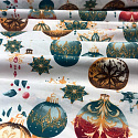 Christmas cotton fabric, by the meter, width 160 cm, Christmas Toys on White