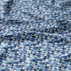 Tissu en coton uni au mètre, 125 g/m², largeur 160 cm, Triangulair bleu 2cm Tissu en coton uni au mètre, 125 g/m², largeur 160 cm, Triangulair bleu 2cm