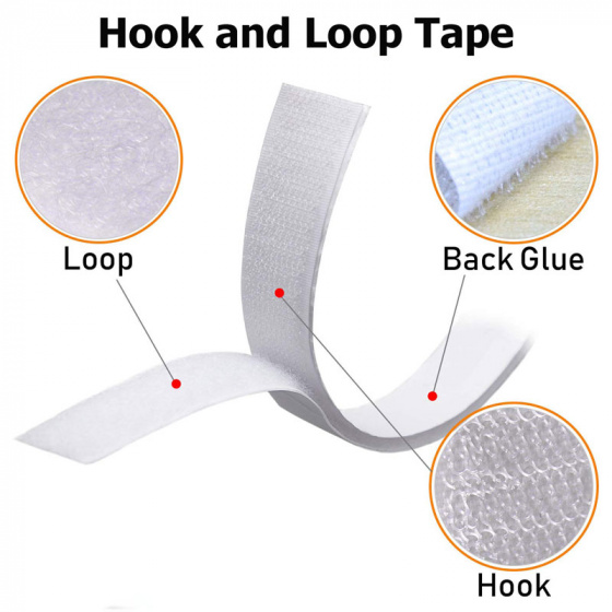 Pásek na suchý zip s lepidlem bílý 30 mm