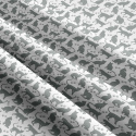 Tissu coton au métre imprimé Chats gris couleur blanche