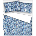 Tissu en coton uni au mètre, 125 g/m², largeur 160 cm, Triangulair bleu 2cm 