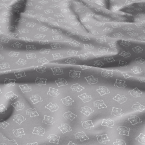 Tissu coton au métre imprimé Ourses couleur gris