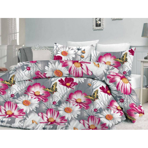 Linge de lit Karla en coton, couleur violet, 140x200 cm