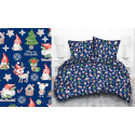 Tissus en coton de Noël au mètre, 160 cm motif Rudolf verte