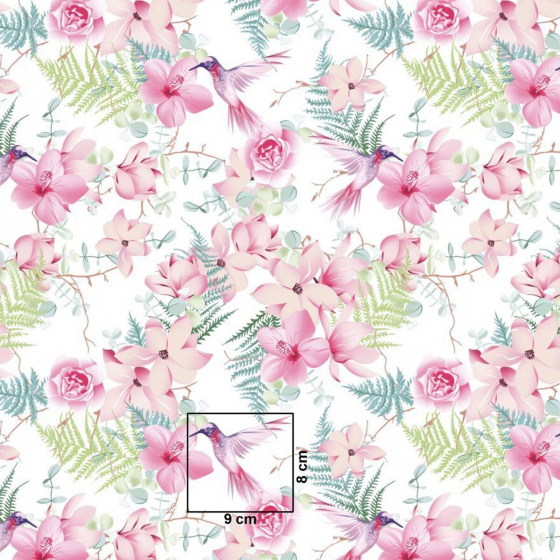 Bavlněná látka Kytičky na Bílém