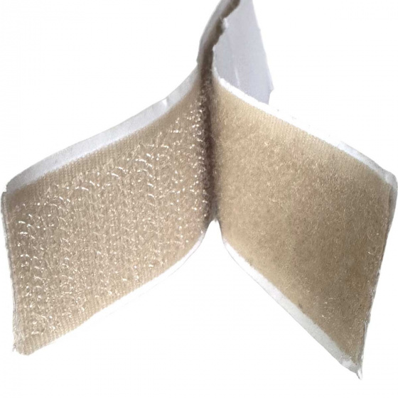 Bande adhésive auto-agrippante crochet et boucle Biege 2x10 cm, largeur 25 mm
